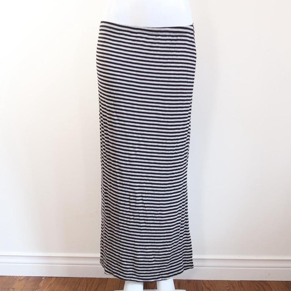 black grey striped jersey maxi skirt indie sleaze
